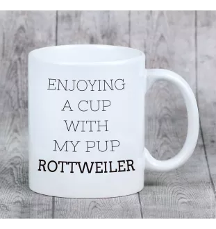 Rottweiler, Rott, Rottie - cup with a geometric dog image and the inscription Art-Dog