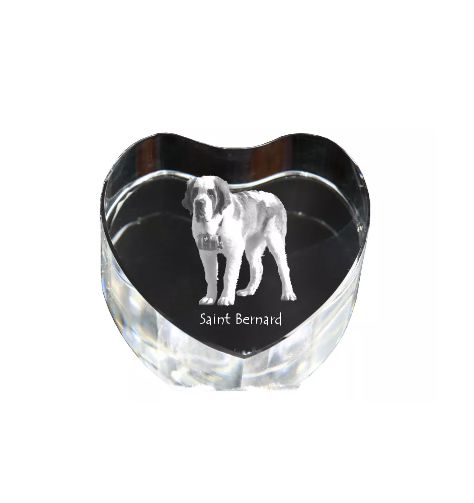 Saint-bernard, Chien Du Mont Saint-Bernard - une photo de chien dans un cristal, un cœur en cristal, un cadre photo exceptionnel de la marque Art-Dog