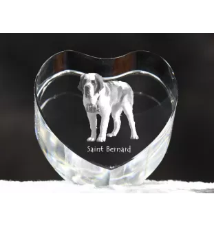 Saint-bernard, Chien Du Mont Saint-Bernard - une photo de chien dans un cristal, un cœur en cristal, un cadre photo exceptionnel de la marque Art-Dog