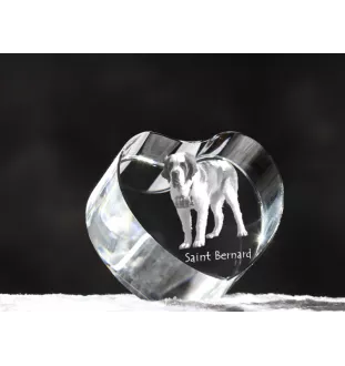 Bernardyn serce kryształowe z psem Art-Dog