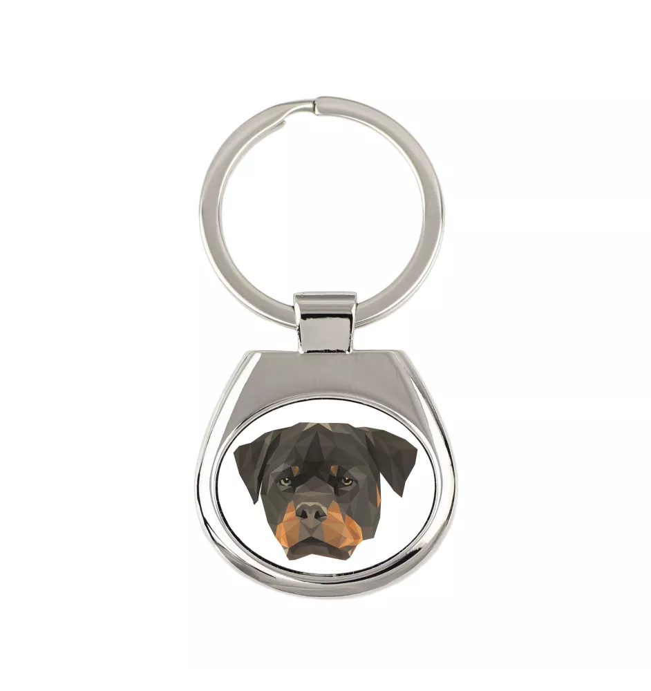 Rottweiler, Bouvier allemand - porte-clés géométrique avec photo et inscription Art-Dog