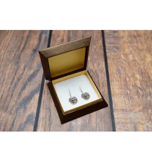 St. Bernard, Saint Bernard, Alpine Mastiff, Bernhardiner - hanging earrings with dogs, charming jewelry for a dog mom, a gift for a girl from the Art-Dog brand