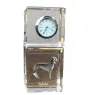 Saluki, Persian Greyhound, Arabian hound, Gazelle hound I - crystal clock with a photo, a photo of a dog in crystal, personalized desk clock by Art-Dog brand