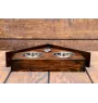 St. Bernard, Saint Bernard, Alpine Mastiff, Bernhardiner - wooden stand with bowls for a dog, decorative dog bowls, a gift for adopting a dog from the Art-Dog brand