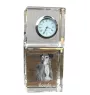 Saluki, Persian Greyhound, Arabian hound, Gazelle hound - crystal clock with a photo, a photo of a dog in crystal, personalized desk clock by Art-Dog brand