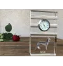 Saluki, Persian Greyhound, Arabian hound, Gazelle hound I - glass clock with a photo, photo of a dog in crystal, personalized standing office clock by Art-Dog brand