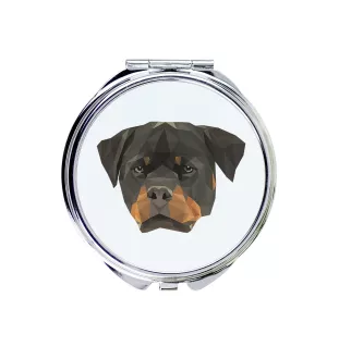 Rottweiler - Spiegel mit Foto und geometrischem Aufdruck der Marke Art-Dog