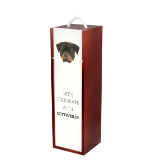 Rottweiler, Bouvier allemand - une boîte géométrique avec une photo et un texte pour le vin de la marque Art-Dog