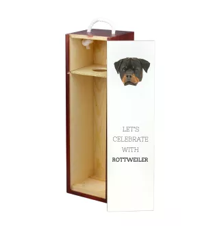 Rottweiler, Bouvier allemand - une boîte géométrique avec une photo et un texte pour le vin de la marque Art-Dog