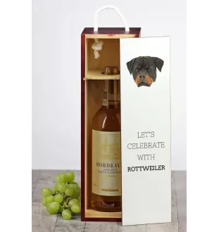 Rottweiler, Rott, Rottie - geometric box with a picture and inscription for wine by Art-Dog