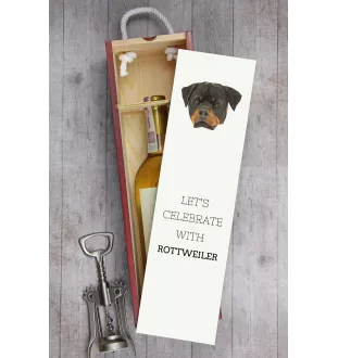 Rottweiler, Rott, Rottie - geometric box with a picture and inscription for wine by Art-Dog