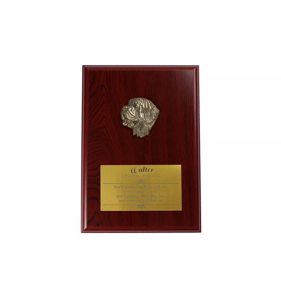 St. Bernhardshund, Bernhardiner - Flachrelief eines Hundes, kleiner Dekor, realistische Plakette mit Hund von der Marke Art-Dog