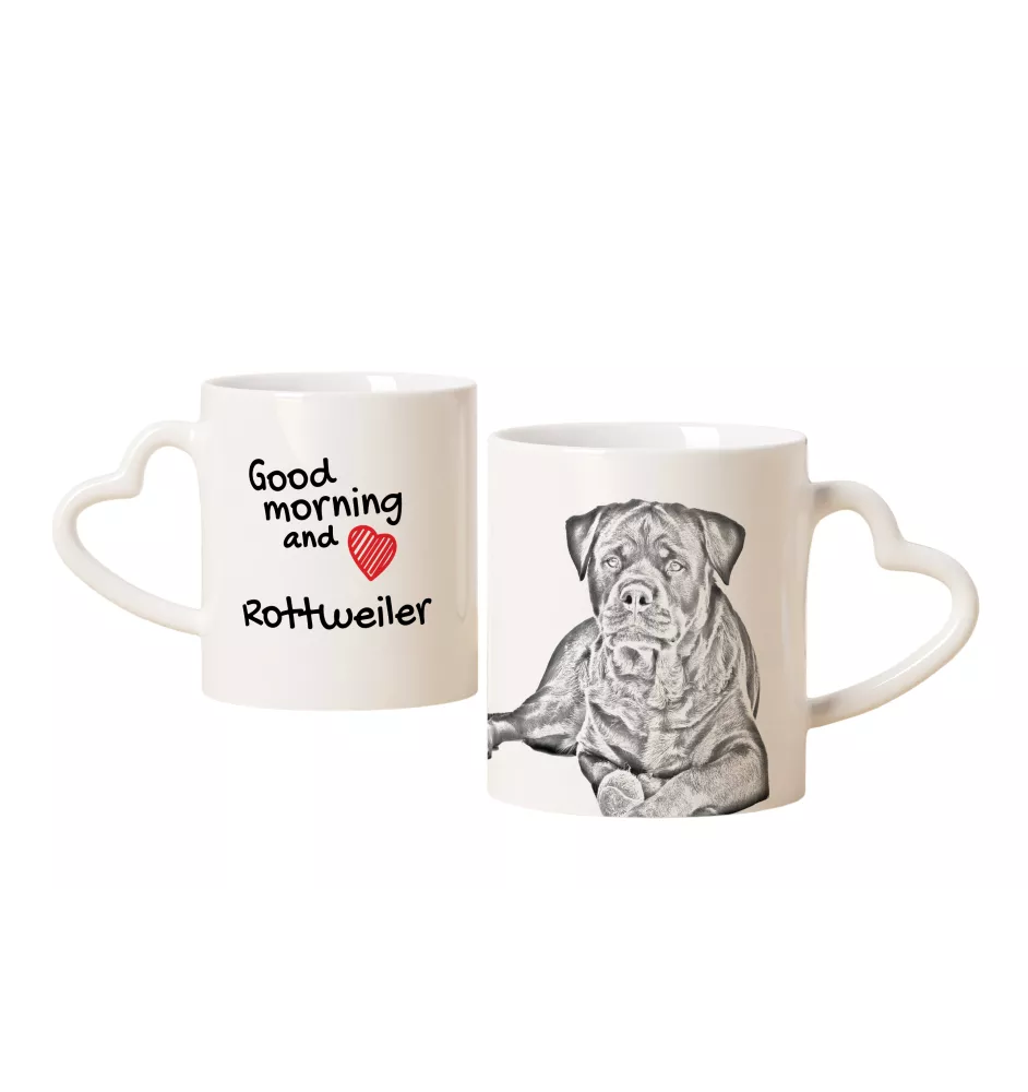 Rottweiler kubek z psem good morning serce Art-Dog