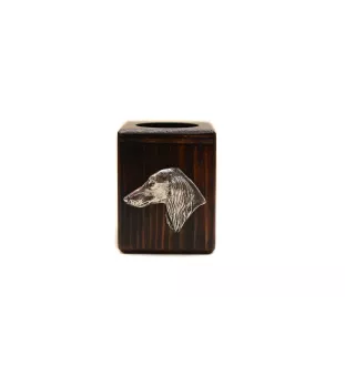 Saluki, Persischer Windhund - Holzkerzenständer mit Hund, einzigartiges Andenken an den Verlust eines Hundes, Handwerkskunst der Marke Art-Dog