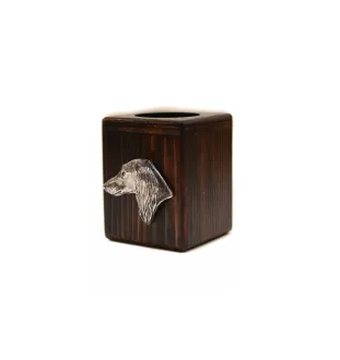 Saluki, Lévrier persan - bougeoir en bois avec un chien, un souvenir unique après la perte d'un chien, une œuvre artisanale de la marque Art-Dog