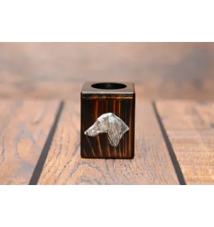 Saluki, Persian Greyhound, Arabian hound, Gazelle hound - wooden candle holder with a dog, a unique souvenir after losing a dog, a handicraft from the Art-Dog brand