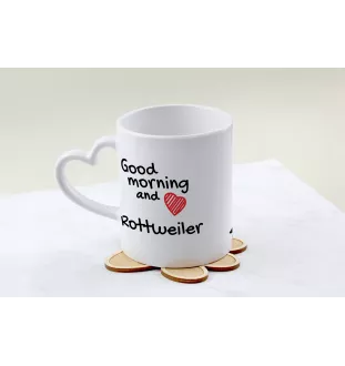 Rottweiler - Tasse mit Hund, entzückende Tasse mit herzförmigem Henkel, universelles Geschenk der Marke Art-Dog