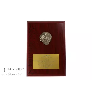 St. Bernhardshund, Bernhardiner - Flachrelief eines Hundes, kleiner Dekor, realistische Plakette mit Hund von der Marke Art-Dog