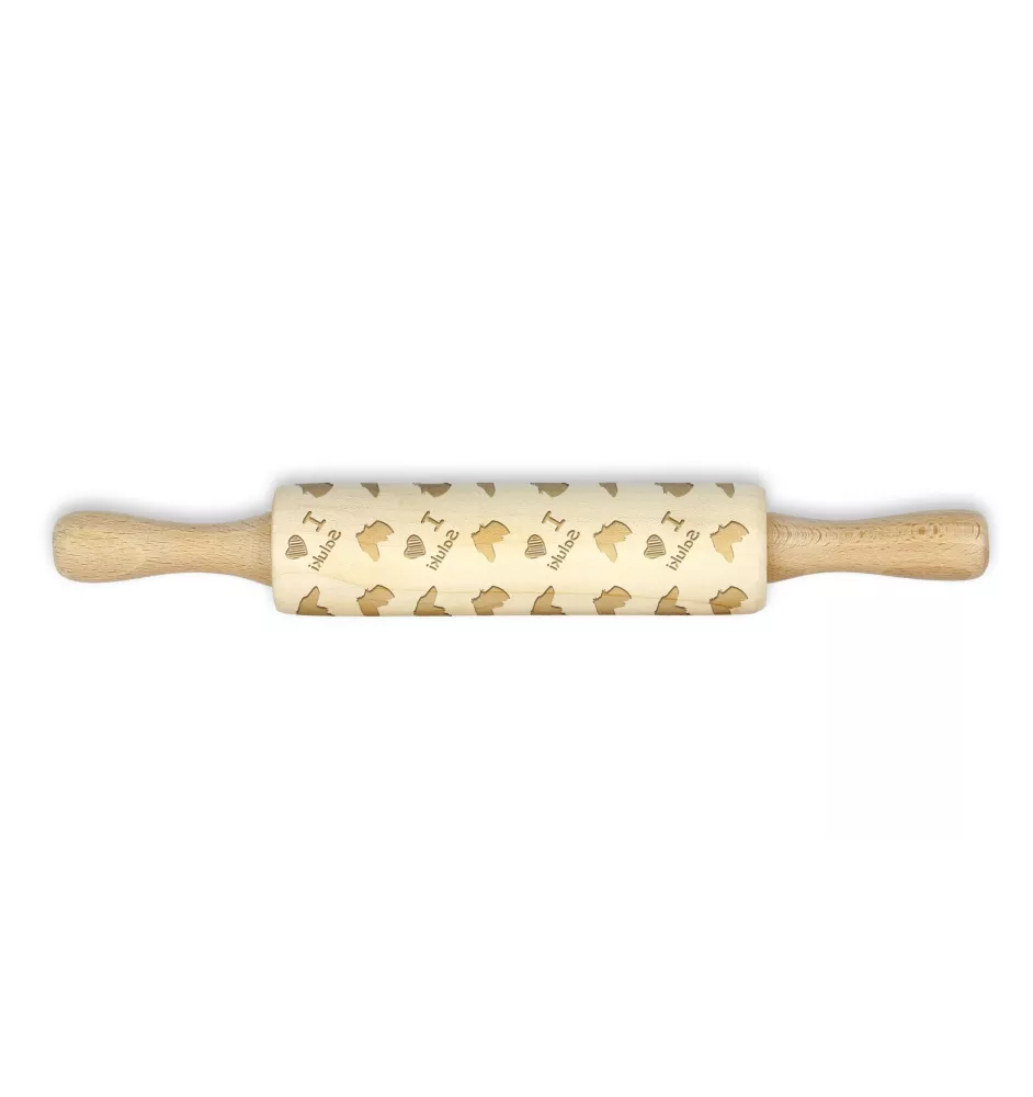 Saluki, Persischer Windhund - kleiner Nudelholz mit Hundemuster, Nudelholz für Kinder, Verzierung von Keramikton von Art-Dog.