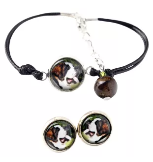 St. Bernhardshund, Bernhardiner - Schmuckset mit Ihrem Foto, Schmuckstück für Frauen, handgefertigtes Produkt, handgefertigtes Produkt mit Leidenschaft für die Marke Art-Dog.