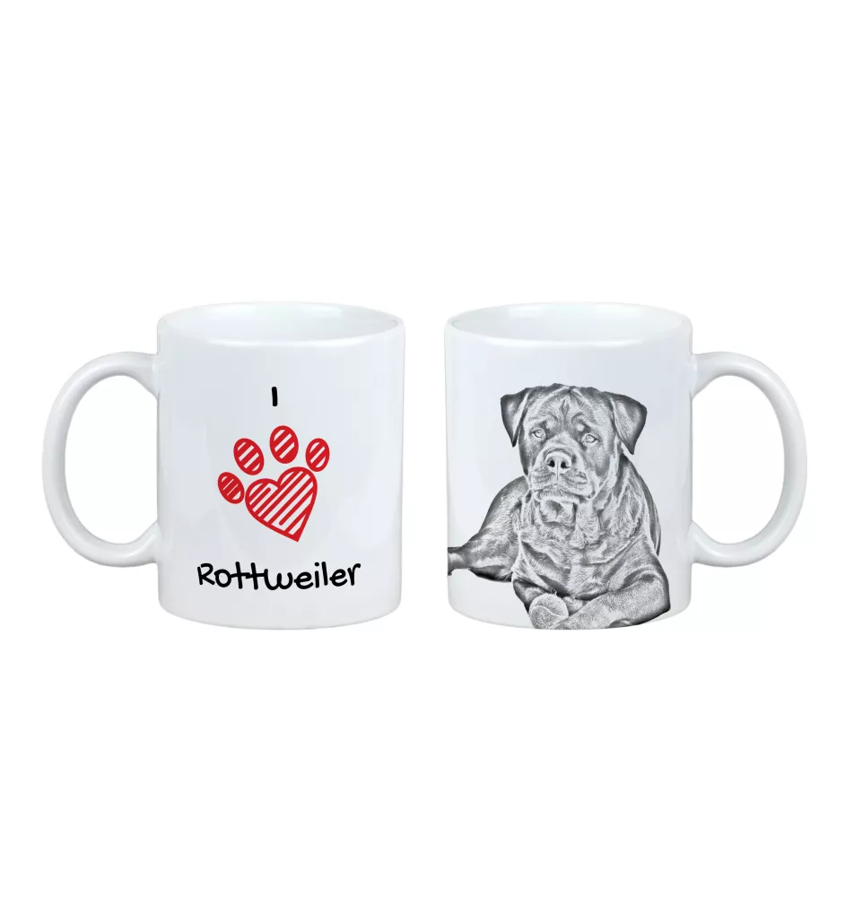 Rottweiler, Rott, Rottie - cup with a dog, cute cup with graphics, a gift with your photo from the Art-Dog brand