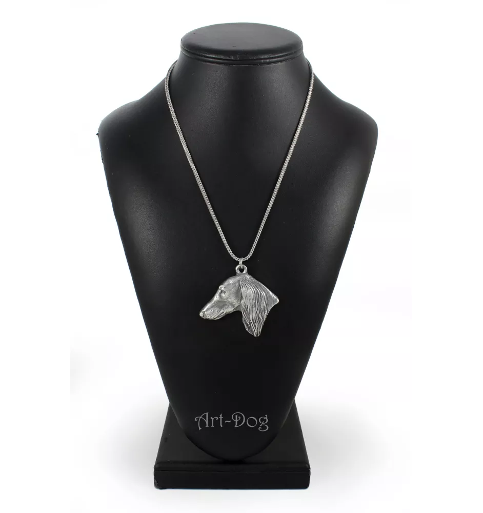 Saluki, Persian Greyhound, Arabian hound, Gazelle hound - necklace with a dog, dog pendant on a silver chain, unique jewelry from the Art-Dog brand