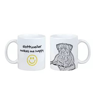 Rottweiler - Tasse mit Hund, fröhliche Tasse für Hundeliebhaber, personalisiertes Geschenk der Marke Art-Dog