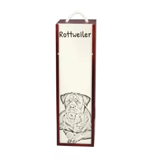 Rottweiler, Rott, Rottie - wine box with a dog, alcohol box with graphics, personalized gift box from the Art-Dog brand