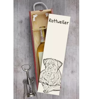 Rottweiler, Rott, Rottie - wine box with a dog, alcohol box with graphics, personalized gift box from the Art-Dog brand