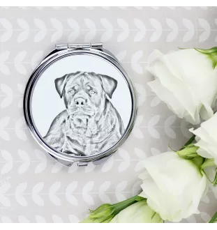 Rottweiler, Bouvier allemand - miroir de poche avec chien, miroir personnalisé pour sac à main, miroir compact avec impression de la marque Art-Dog