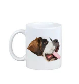 Saint-bernard, Chien Du Mont Saint-Bernard - tasse avec une photo et un motif de chien géométrique Art-Dog