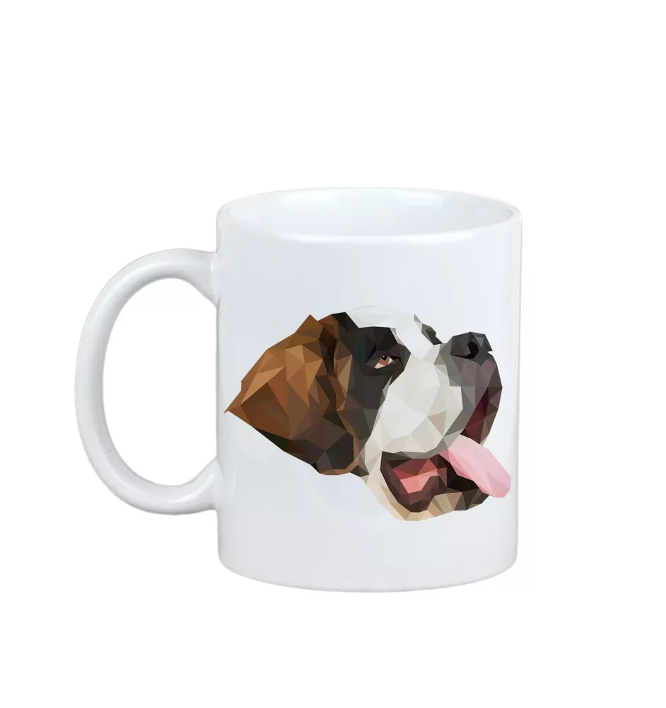 Saint-bernard, Chien Du Mont Saint-Bernard - tasse avec une photo et un motif de chien géométrique Art-Dog