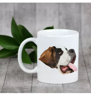 Saint-bernard, Chien Du Mont Saint-Bernard - tasse avec une photo et un motif de chien géométrique Art-Dog
