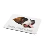 St. Bernard, Saint Bernard, Alpine Mastiff, Bernhardiner - geometric mouse pad with a picture and text by Art-Dog