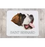 St. Bernard, Saint Bernard, Alpine Mastiff, Bernhardiner - geometric mouse pad with a picture and text by Art-Dog