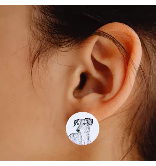 Saluki, Lévrier persan - boucles d'oreilles uniques avec un chien, votre animal de compagnie sur un porte-clés, marque propre Art-Dog