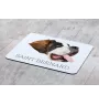 St. Bernard, Saint Bernard, Alpine Mastiff, Bernhardiner - geometric mouse pad with a picture and text by Art-Dog
