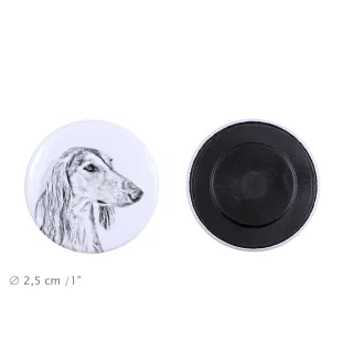 Saluki, Lévrier persan I - aimant avec un œil de chien, exceptionnellement léger, aimant puissant, produit fabriqué à la main par la marque Art-Dog