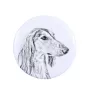 Saluki, Persischer Windhund I Magnet mit einem Hundepfotenabdruck, außergewöhnlich leicht, starker Magnet, handgefertigtes Produkt der Marke Art-Dog