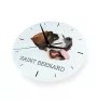 St. Bernard, Saint Bernard, Alpine Mastiff, Bernhardiner - geometric wall clock with a picture and the brand name Art-Dog