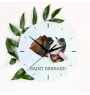 Saint-bernard, Chien Du Mont Saint-Bernard - horloge murale géométrique avec photo et logo de la marque Art-Dog