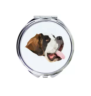 Saint-bernard, Chien Du Mont Saint-Bernard - miroir avec une image et un motif géométrique de la marque Art-Dog