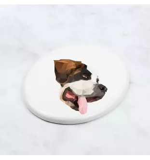 Saint-bernard, Chien Du Mont Saint-Bernard - une plaque avec une photo et un motif géométrique de la marque Art-Dog