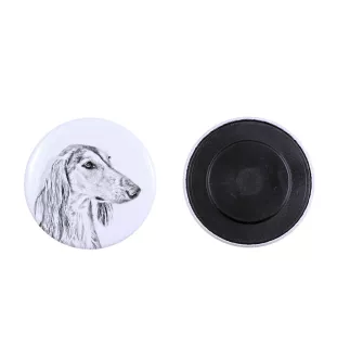 Saluki, Persischer Windhund I Magnet mit einem Hundepfotenabdruck, außergewöhnlich leicht, starker Magnet, handgefertigtes Produkt der Marke Art-Dog