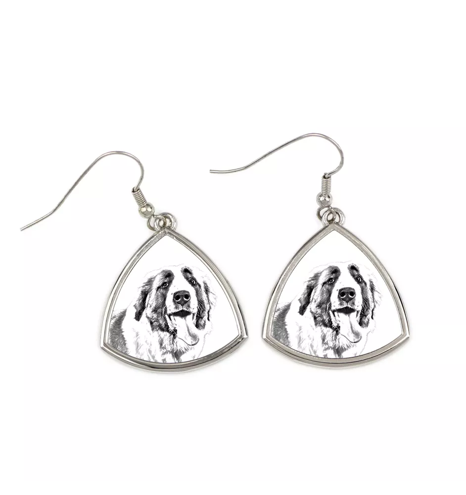 Saint-bernard, Chien Du Mont Saint-Bernard - boucles d'oreilles avec chien, boucles d'oreilles pendantes avec photo, bijoux personnalisés avec impression de la marque Art-Dog