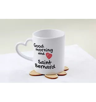 St. Bernhardshund, Bernhardiner - Tasse mit Hund, entzückende Tasse mit herzförmigem Henkel, universelles Geschenk der Marke Art-Dog