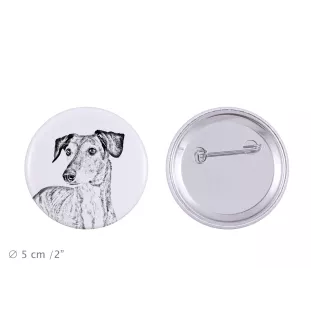 Chart perski, Saluki przypinka z psem duża Art-Dog