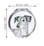 Saluki, Persian Greyhound, Arabian hound, Gazelle hound - Pocket mirror with a dog, personalized mirror for a purse, compact mirror with Art-Dog brand print.