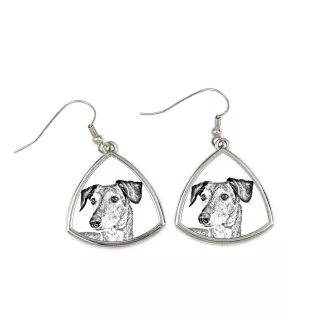 Saluki, Lévrier persan - boucles d'oreilles avec chien, boucles d'oreilles pendantes avec photo, bijoux personnalisés avec impression de la marque Art-Dog