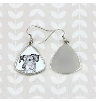 Saluki, Lévrier persan - boucles d'oreilles avec chien, boucles d'oreilles pendantes avec photo, bijoux personnalisés avec impression de la marque Art-Dog